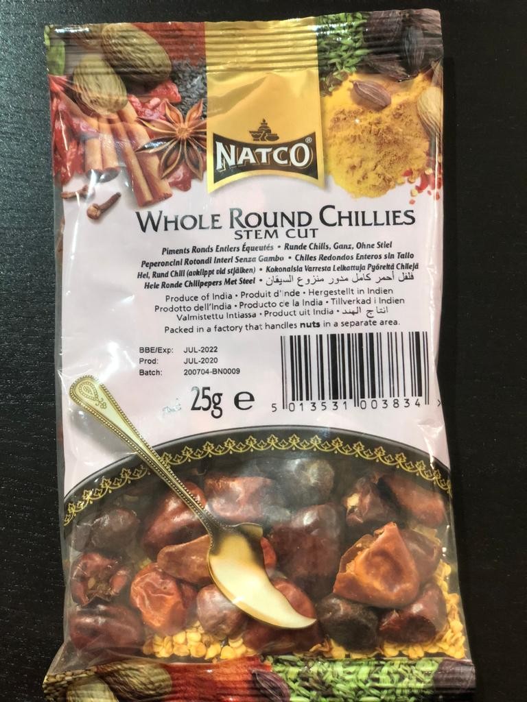 Natco Whole Round Chillies 25g