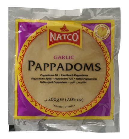 Natco Pappadoms Garlic Coin 200g