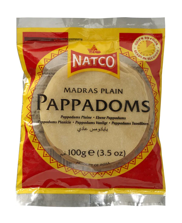 Natco Pappadoms Plain Madras 3" 100g