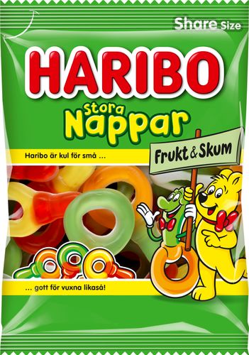 Haribo Nappar Frukt Skum170g 1