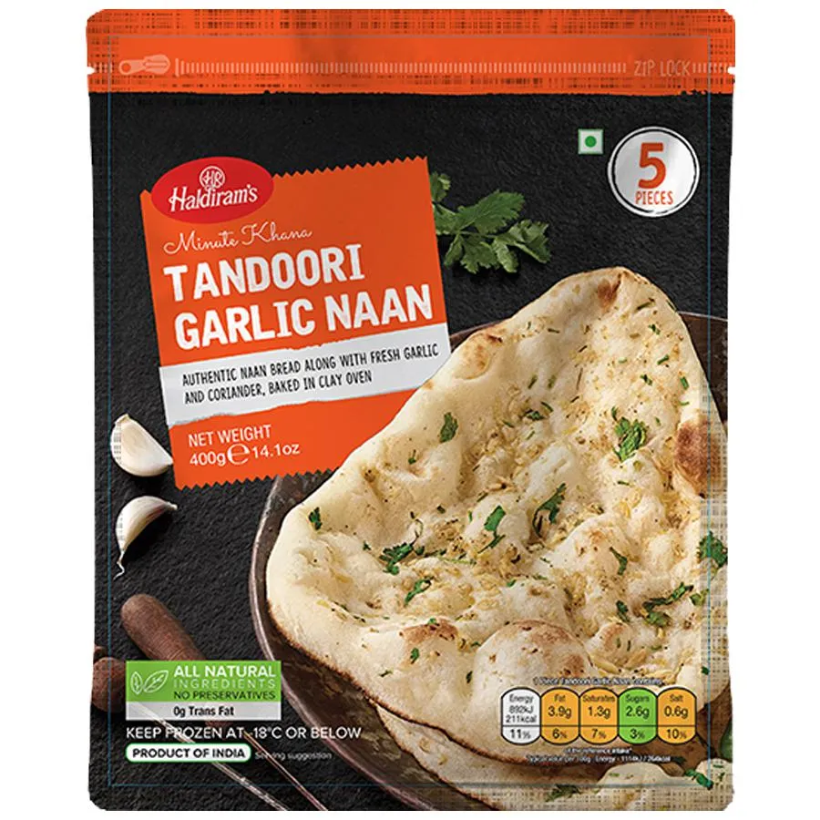 HR Tandoori Garlic Naan 400g